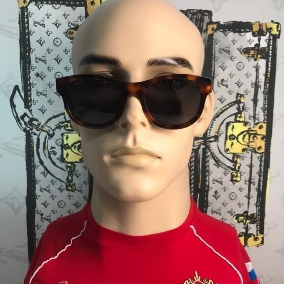 ✨ Brand New Gucci GG0003SN 003 Sunglasses – Havana with Green and Red Stripe ✨ - Picture 5 of 11